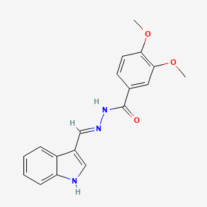 molecular formula C18H17N3O3 B15074548 N'-(1H-Indol-3-ylmethylene)-3,4-dimethoxybenzohydrazide CAS No. 113143-36-5