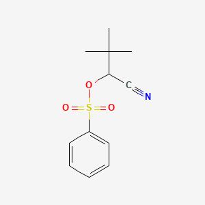 molecular formula C12H15NO3S B15074561 1-Cyano-2,2-dimethylpropyl benzenesulfonate CAS No. 28695-57-0