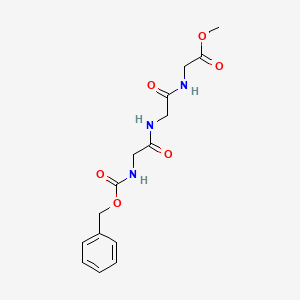 molecular formula C15H19N3O6 B15074623 Glycine, N-[N-[N-[(phenylmethoxy)carbonyl]glycyl]glycyl]-, methyl ester CAS No. 13443-59-9