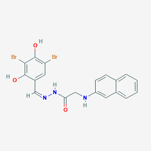 molecular formula C19H15Br2N3O3 B15074628 N-2-Naphthalenyl-glycine 2-[(3,5-dibromo-2,4-dihydroxyphenyl)methylene]hydrazide 