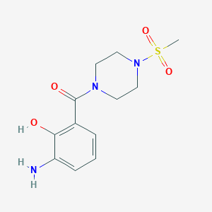 molecular formula C12H17N3O4S B1507466 (3-Amino-2-hydroxyphenyl)(4-(methylsulfonyl)piperazin-1-yl)methanone CAS No. 473734-22-4