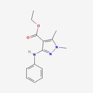 molecular formula C14H17N3O2 B15074668 ethyl 3-anilino-1,5-dimethyl-1H-pyrazole-4-carboxylate CAS No. 100548-60-5