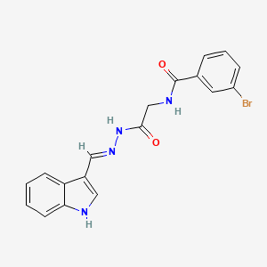 N-(2-(2-((1H-Indol-3-yl)methylene)hydrazinyl)-2-oxoethyl)-3-bromobenzamide