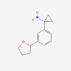 molecular formula C13H17NO B1507482 Cyclopropanamine, 1-[3-(tetrahydro-2-furanyl)phenyl]- 