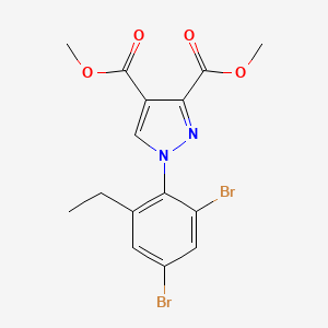 Dimethyl 1-(2,4-dibromo-6-ethylphenyl)-1H-pyrazole-3,4-dicarboxylate