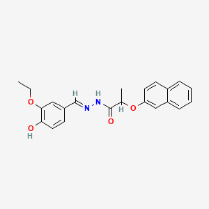 molecular formula C22H22N2O4 B15074896 N'-(3-Ethoxy-4-hydroxybenzylidene)-2-(naphthalen-2-yloxy)propanehydrazide CAS No. 881455-61-4