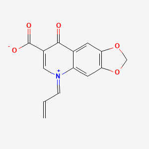 molecular formula C14H9NO5 B15074907 8-Oxo-5-(propa-1,2-dien-1-yl)-5,8-dihydro-[1,3]dioxolo[4,5-g]quinoline-7-carboxylic acid CAS No. 134478-77-6