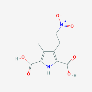 molecular formula C9H10N2O6 B15074911 3-methyl-4-(2-nitroethyl)-1H-pyrrole-2,5-dicarboxylic Acid 