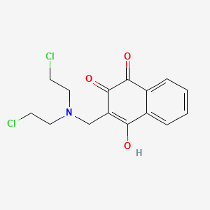 molecular formula C15H15Cl2NO3 B15074922 Q112 2-(Bis(2-chloroethyl)aminomethyl)-3-hydroxy-1,4-naphthoquinone CAS No. 132778-84-8