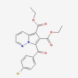 molecular formula C20H17BrN2O5 B15074993 Diethyl 7-(4-bromobenzoyl)pyrrolo(1,2-B)pyridazine-5,6-dicarboxylate CAS No. 853334-13-1