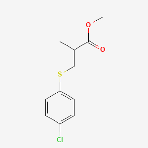 molecular formula C11H13ClO2S B15075027 Methyl 3-(4-chlorophenylthio)-2-methylpropionate CAS No. 55009-84-2