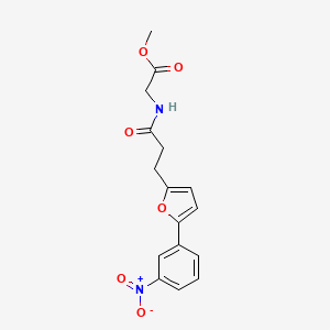 molecular formula C16H16N2O6 B15075035 Methyl 2-(3-(5-(3-nitrophenyl)furan-2-yl)propanamido)acetate CAS No. 853329-88-1