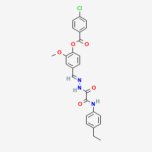 4-((2-(2-((4-Ethylphenyl)amino)-2-oxoacetyl)hydrazono)methyl)-2-methoxyphenyl 4-chlorobenzoate