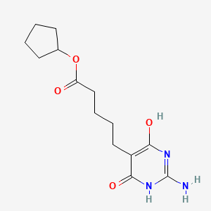 molecular formula C14H21N3O4 B15075073 Cyclopentyl 5-(2-amino-4,6-dihydroxy-5-pyrimidinyl)pentanoate CAS No. 107045-95-4