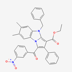 Ethyl 4-benzyl-6,7-dimethyl-1-(3-nitrobenzoyl)-2-phenyl-4H-pyrrolo(1,2-A)benzimidazole-3-carboxylate