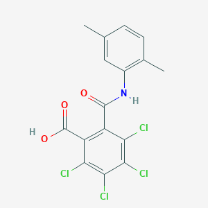 molecular formula C16H11Cl4NO3 B15075235 2',5'-Dimethyl-3,4,5,6-tetrachlorophthalanilic acid CAS No. 77106-04-8