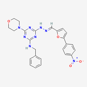 N-benzyl-4-(morpholin-4-yl)-6-[(2E)-2-{[5-(4-nitrophenyl)furan-2-yl]methylidene}hydrazinyl]-1,3,5-triazin-2-amine