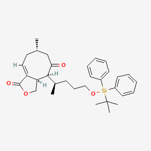 molecular formula C32H42O4Si B15075270 (3AR,4S,7S)-4-((1R)-4-{[Tert-butyl(diphenyl)silyl]oxy}-1-methylbutyl)-7-methyl-3A,6,7,8-tetrahydrocycloocta[C]furan-1,5(3H,4H)-dione CAS No. 173864-65-8