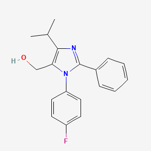 molecular formula C19H19FN2O B15075322 1H-Imidazole-5-methanol, 1-(4-fluorophenyl)-4-(1-methylethyl)-2-phenyl- CAS No. 109083-74-1