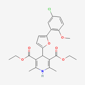 molecular formula C24H26ClNO6 B15075402 Diethyl 4-(5-(5-chloro-2-methoxyphenyl)furan-2-yl)-2,6-dimethyl-1,4-dihydropyridine-3,5-dicarboxylate CAS No. 853313-92-5