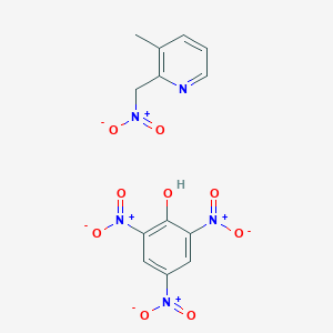 molecular formula C13H11N5O9 B15075441 3-Methyl-2-(nitromethyl)pyridine picrate CAS No. 35624-31-8