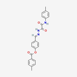 molecular formula C24H21N3O4 B15075509 4-(2-(Oxo(4-toluidino)acetyl)carbohydrazonoyl)phenyl 4-methylbenzoate CAS No. 881843-60-3