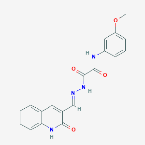 molecular formula C19H16N4O4 B15075556 N-(3-Methoxyphenyl)-2-oxo-2-(2-((2-oxo-1,2-dihydroquinolin-3-yl)methylene)hydrazinyl)acetamide 