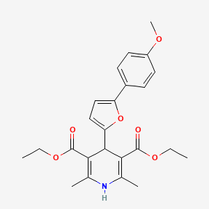 molecular formula C24H27NO6 B15075593 Diethyl 4-(5-(4-methoxyphenyl)furan-2-yl)-2,6-dimethyl-1,4-dihydropyridine-3,5-dicarboxylate CAS No. 117210-77-2