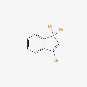 molecular formula C9H5Br3 B15075846 1,1,3-Tribromoindene CAS No. 19660-79-8