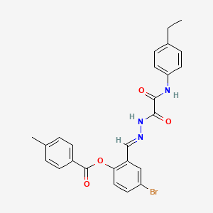 4-BR-2-(2-((4-Ethylanilino)(oxo)acetyl)carbohydrazonoyl)phenyl 4-methylbenzoate