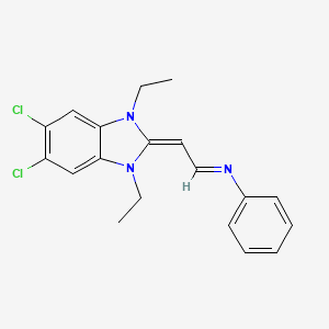 N-[(1E)-2-(5,6-dichloro-1,3-diethyl-1,3-dihydro-2H-benzimidazol-2-ylidene)ethylidene]aniline