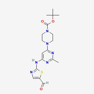 tert-Butyl 4-(6-((5-formylthiazol-2-yl)amino)-2-methylpyrimidin-4-yl)piperazine-1-carboxylate