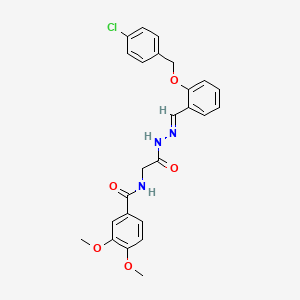 N-(2-(2-(2-((4-Chlorobenzyl)oxy)benzylidene)hydrazino)-2-oxoethyl)-3,4-dimethoxybenzamide