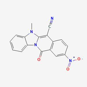 5-Methyl-9-nitro-11-oxo-5,11-dihydrobenzimidazo[1,2-b]isoquinoline-6-carbonitrile