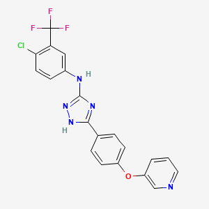 N-(4-Chloro-3-(trifluoromethyl)phenyl)-3-(4-(pyridin-3-yloxy)phenyl)-1H-1,2,4-triazol-5-amine