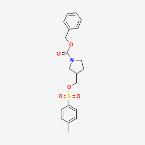 molecular formula C20H23NO5S B1507634 3-(Toluene-4-sulfonyloxymethyl)-pyrrolidine-1-carboxylic acid benzyl ester CAS No. 852655-86-8