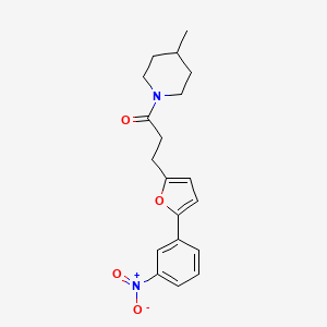 1-(4-Methylpiperidin-1-yl)-3-(5-(3-nitrophenyl)furan-2-yl)propan-1-one