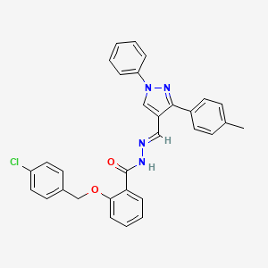 2-((4-Chlorobenzyl)oxy)-N'-((1-phenyl-3-(p-tolyl)-1H-pyrazol-4-yl)methylene)benzohydrazide