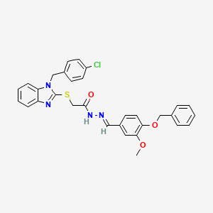 N'-{(E)-[4-(benzyloxy)-3-methoxyphenyl]methylidene}-2-{[1-(4-chlorobenzyl)-1H-benzimidazol-2-yl]sulfanyl}acetohydrazide