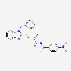 2-[(1-benzyl-1H-benzimidazol-2-yl)sulfanyl]-N'-[(1E)-1-(4-nitrophenyl)ethylidene]acetohydrazide