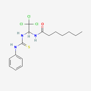 molecular formula C16H22Cl3N3OS B15076856 N-{2,2,2-trichloro-1-[(phenylcarbamothioyl)amino]ethyl}heptanamide 