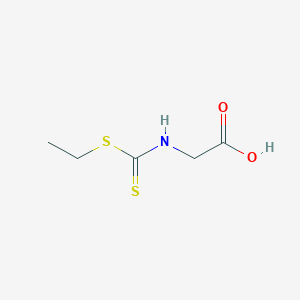 molecular formula C5H9NO2S2 B15076917 Glycine, N-[(ethylthio)thioxomethyl]- CAS No. 4596-56-9