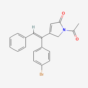 molecular formula C20H16BrNO2 B15076929 1-Acetyl-4-(1-(4-bromophenyl)-2-phenylvinyl)-1H-pyrrol-2(5H)-one 