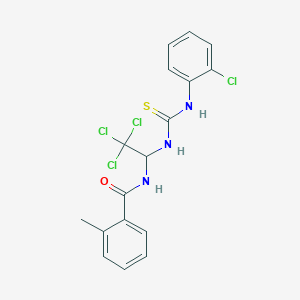 2-methyl-N-(2,2,2-trichloro-1-{[(2-chloroanilino)carbothioyl]amino}ethyl)benzamide