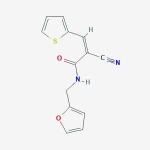 molecular formula C13H10N2O2S B15076986 (2Z)-2-cyano-N-(2-furylmethyl)-3-(2-thienyl)-2-propenamide 