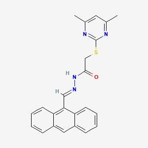 N'-[(E)-9-anthrylmethylidene]-2-[(4,6-dimethyl-2-pyrimidinyl)thio]acetohydrazide