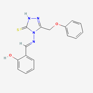 2-(((3-Mercapto-5-(phenoxymethyl)-4H-1,2,4-triazol-4-YL)imino)methyl)phenol