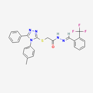 2-{[4-(4-methylphenyl)-5-phenyl-4H-1,2,4-triazol-3-yl]sulfanyl}-N'-{(E)-[2-(trifluoromethyl)phenyl]methylidene}acetohydrazide