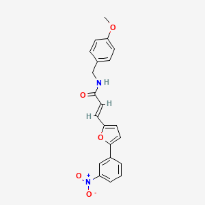 molecular formula C21H18N2O5 B15077036 N-(4-Methoxybenzyl)-3-(5-(3-nitrophenyl)furan-2-yl)acrylamide CAS No. 853351-53-8