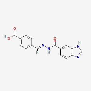 4-{(E)-[2-(1H-benzimidazol-5-ylcarbonyl)hydrazinylidene]methyl}benzoic acid